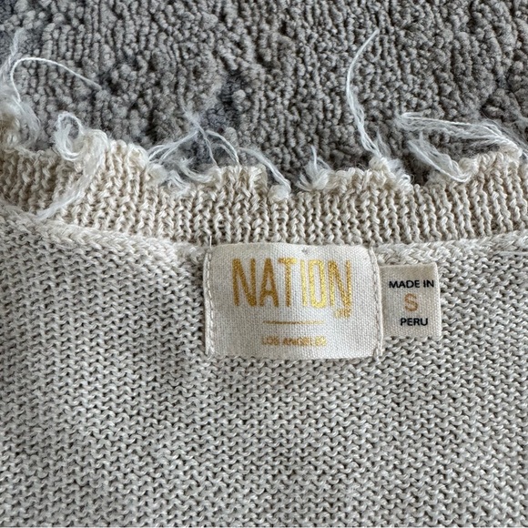 Nation LTD Madeline cream eggshell cardigan baby alpaca button front small - Picture 3 of 7